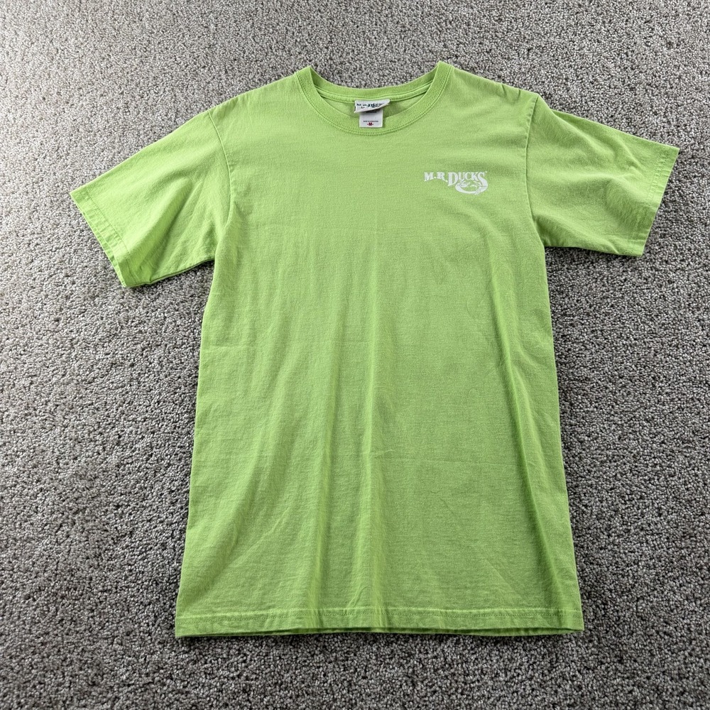 Vintage M.R. Ducks Shirt Mens Medium Green Duck Back Graphic Cotton Tee T-Shirt